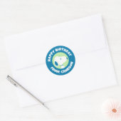 Snoopy Blue Deco Dreams | Gefeliciteerd Ronde Sticker (Envelop)
