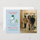 Snoopy Boven Hoed Pepermunt Snoep Feestdagenkaart (Voorkant / Achterkant)