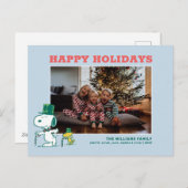 Snoopy Boven Hoed Pepermunt Snoep Feestdagenkaart (Voorkant / Achterkant)