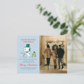 Snoopy Bovenhoed Pepermunt Snoep Feestdagenkaart (Staand voorkant)