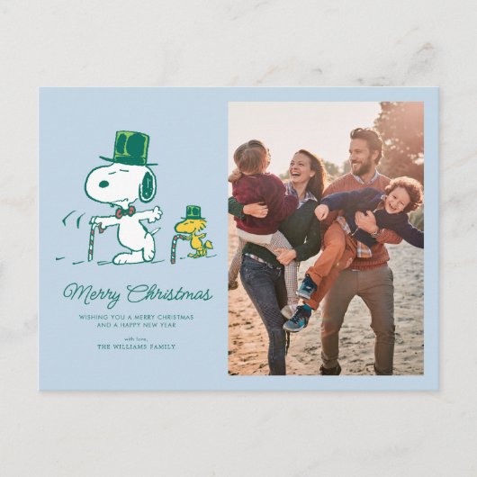 Snoopy Bovenhoed Pepermunt Snoepgoed Feestdagenkaart (Voorkant)