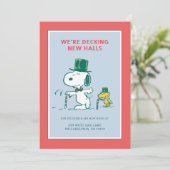 Snoopy Bovenhoed Pepermunt Snoepje Feestdagenkaart (Staand voorkant)