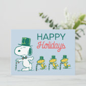 Snoopy Bovenhoed Pepermunt Snoepje Feestdagenkaart (Staand voorkant)