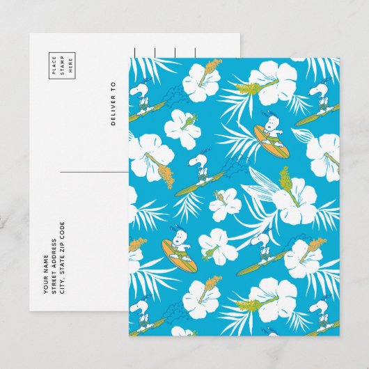 Snoopy Brooklyn Beach Pattern Briefkaart (Voorkant / Achterkant)