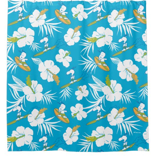Snoopy Brooklyn Beach Pattern Douchegordijn (Voorkant)