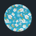 Snoopy Brooklyn Beach Pattern Papieren Bordje<br><div class="desc">Take a look at this super cute design featuring Snoopy surfing the tropical waves.</div>