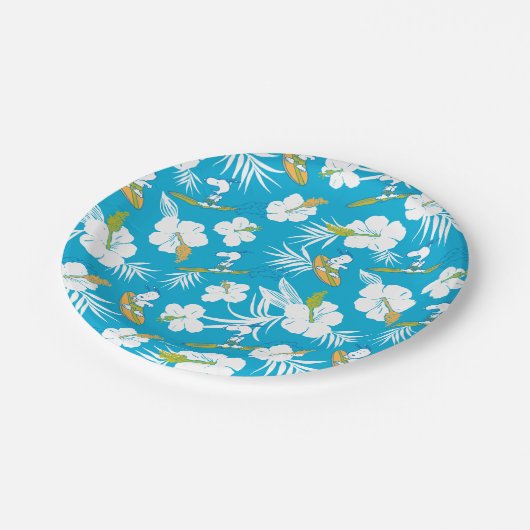 Snoopy Brooklyn Beach Pattern Papieren Bordje (Gekanteld)