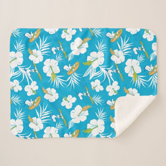 Snoopy Brooklyn Beach Pattern Sherpa Deken (Voorkant (horizontaal))