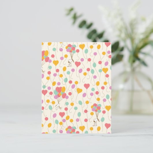 Snoopy Bunches of Balloons Pattern Briefkaart (Staand voorkant)