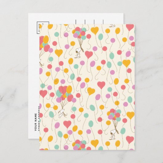 Snoopy Bunches of Balloons Pattern Briefkaart (Voorkant / Achterkant)