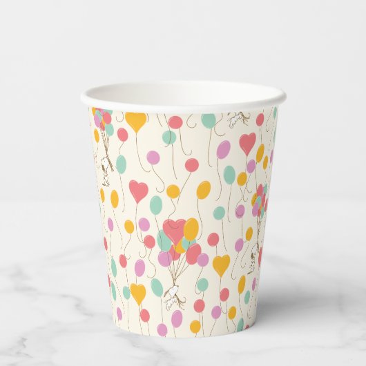 Snoopy Bunches of Balloons Pattern Papieren Bekers (Achterkant)