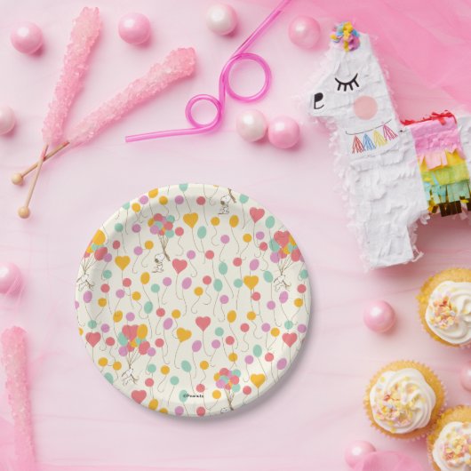 Snoopy Bunches of Balloons Pattern Papieren Bordje (Feest)