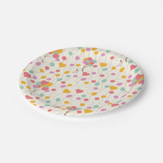 Snoopy Bunches of Balloons Pattern Papieren Bordje (Gekanteld)