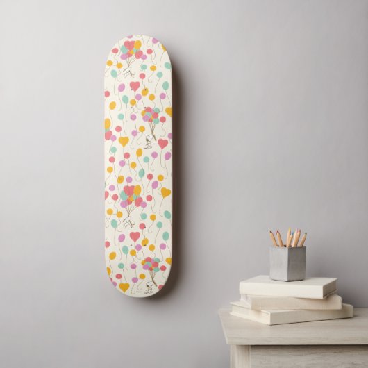 Snoopy Bunches of Balloons Pattern Persoonlijk Skateboard (Muurkunst)