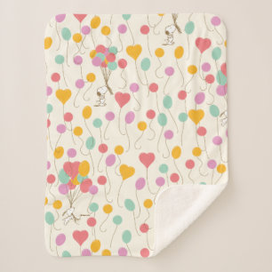 Snoopy Bunches of Balloons Pattern Sherpa Deken
