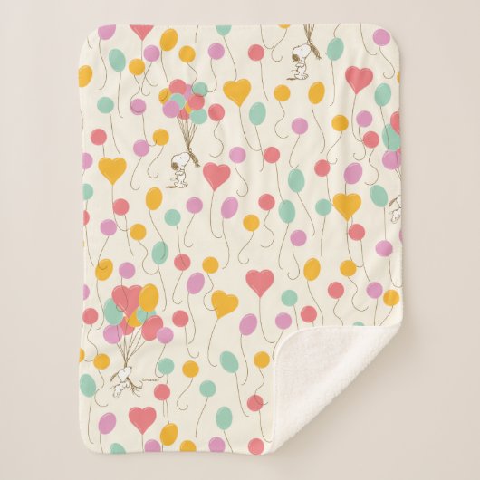Snoopy Bunches of Balloons Pattern Sherpa Deken (Voorkant)