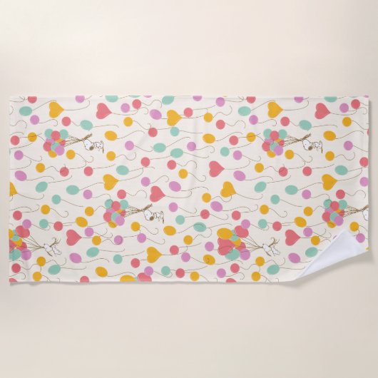 Snoopy Bunches of Balloons Pattern Strandlaken (Voorkant)