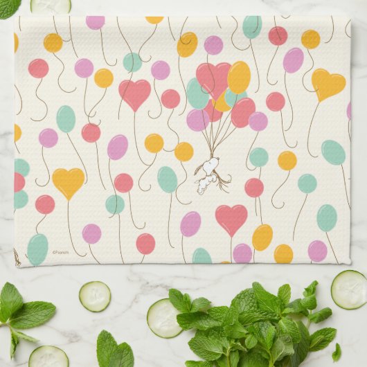 Snoopy Bunches of Balloons Pattern Theedoek (Gevouwen)