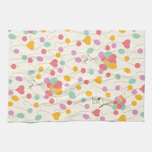 Snoopy Bunches of Balloons Pattern Theedoek (Horizontaal)