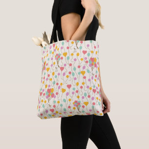 Snoopy Bunches of Balloons Pattern Tote Bag