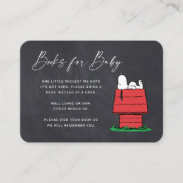 Snoopy Chalkboard - Books for Baby Invitation Informatiekaartje