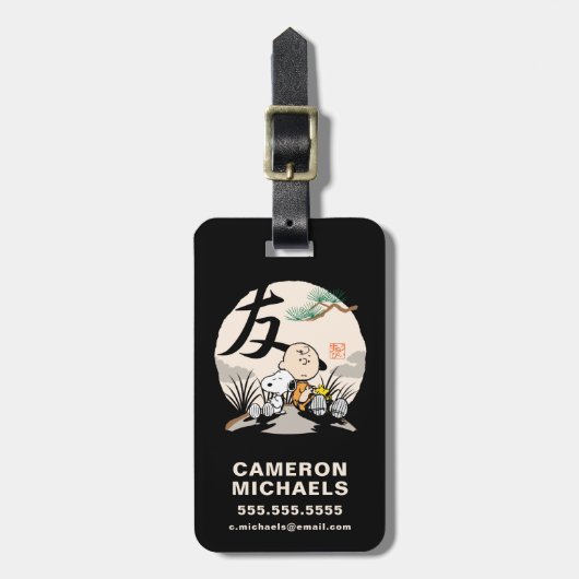 Snoopy, Charlie Brown en Woodstock - Friend Bagagelabel (Voorkant verticaal)