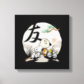 Snoopy, Charlie Brown en Woodstock - Friend Canvas Afdruk (Voorkant)