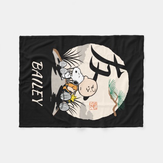 Snoopy, Charlie Brown en Woodstock - Friend Fleece Deken (Voorkant (Horizontaal))