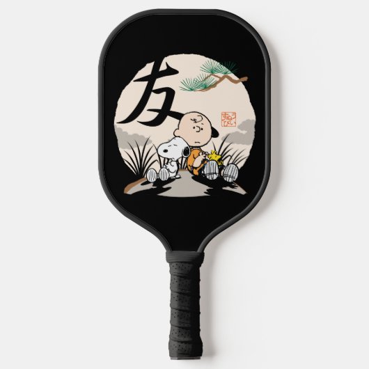 Snoopy, Charlie Brown en Woodstock - Friend Pickleball Paddle (Voorkant)