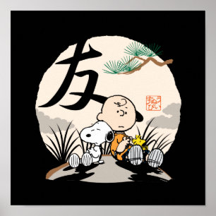 Snoopy, Charlie Brown en Woodstock - Friend Poster