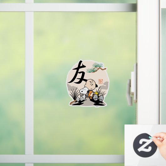 Snoopy, Charlie Brown en Woodstock - Friend Raamsticker (Huis)