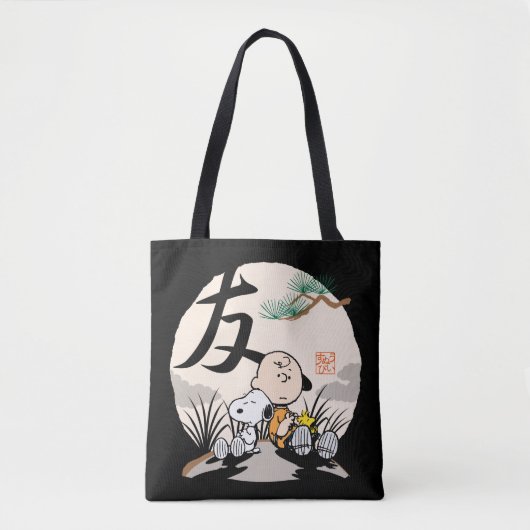 Snoopy, Charlie Brown en Woodstock - Friend Tote Bag (Voorkant)