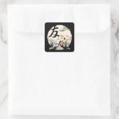 Snoopy, Charlie Brown en Woodstock - Friend Vierkante Sticker (Tas)