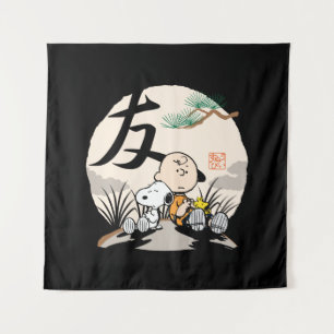 Snoopy, Charlie Brown en Woodstock - Friend Wandkleed