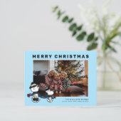 Snoopy & Charlie Winter Sjaal Kerstfoto's Feestdagenkaart (Staand voorkant)