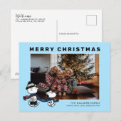 Snoopy & Charlie Winter Sjaal Kerstfoto's Feestdagenkaart (Voorkant / Achterkant)