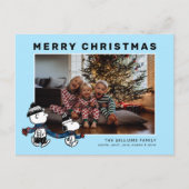 Snoopy & Charlie Winter Sjaal Kerstfoto's Feestdagenkaart (Voorkant)