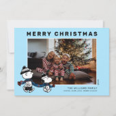 Snoopy & Charlie Winter Sjaal Kerstmis Foto Feestdagenkaart (Voorkant)