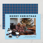 Snoopy & Charlie Winter Sjaal Kerstmis Foto Feestdagenkaart (Voorkant / Achterkant)
