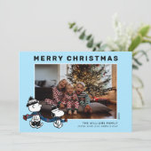 Snoopy & Charlie Winter Sjaal Kerstmis Foto Feestdagenkaart (Staand voorkant)