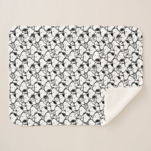Snoopy Classic Comics Pattern Sherpa Deken (Voorkant (horizontaal))
