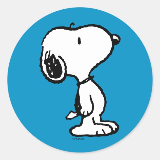 Snoopy Classic Comics Ronde Sticker (Voorkant)