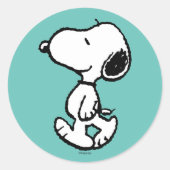Snoopy Classic Comics Ronde Sticker (Voorkant)
