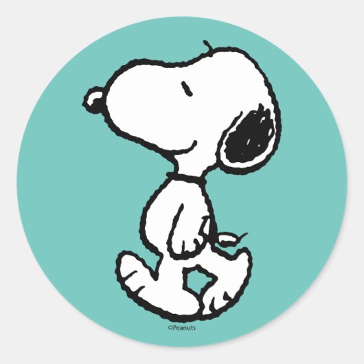 Snoopy Classic Comics Ronde Sticker (Voorkant)