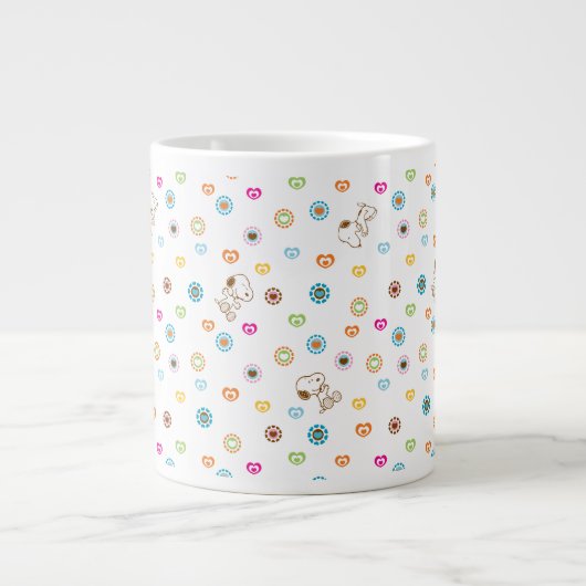 Snoopy Colorful Hearts Patroon Grote Koffiekop (Voorkant)