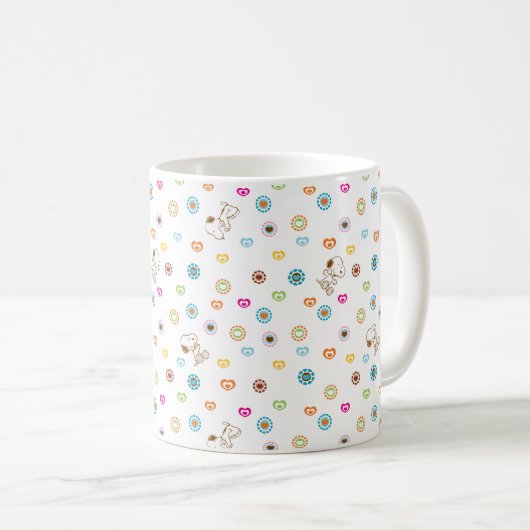 Snoopy Colorful Hearts Patroon Koffiemok (Voorkant rechts)