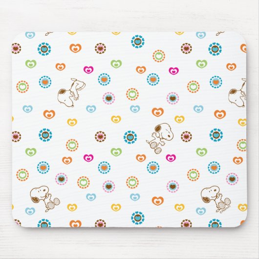 Snoopy Colorful Hearts Patroon Muismat (Voorkant)