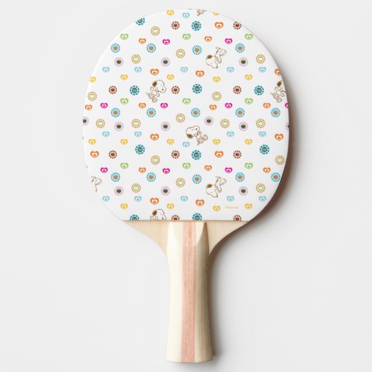 Snoopy Colorful Hearts Patroon Tafeltennisbatje (Voorkant)
