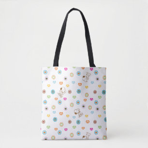 Snoopy Colorful Hearts Patroon Tote Bag
