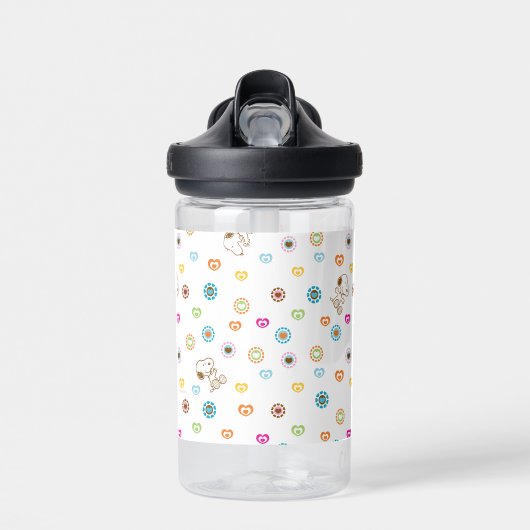 Snoopy Colorful Hearts Patroon Waterfles (Voorkant)